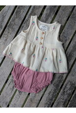 Play Up Embroidered Pineapples Organic Cotton Tunic & Bloomer Set