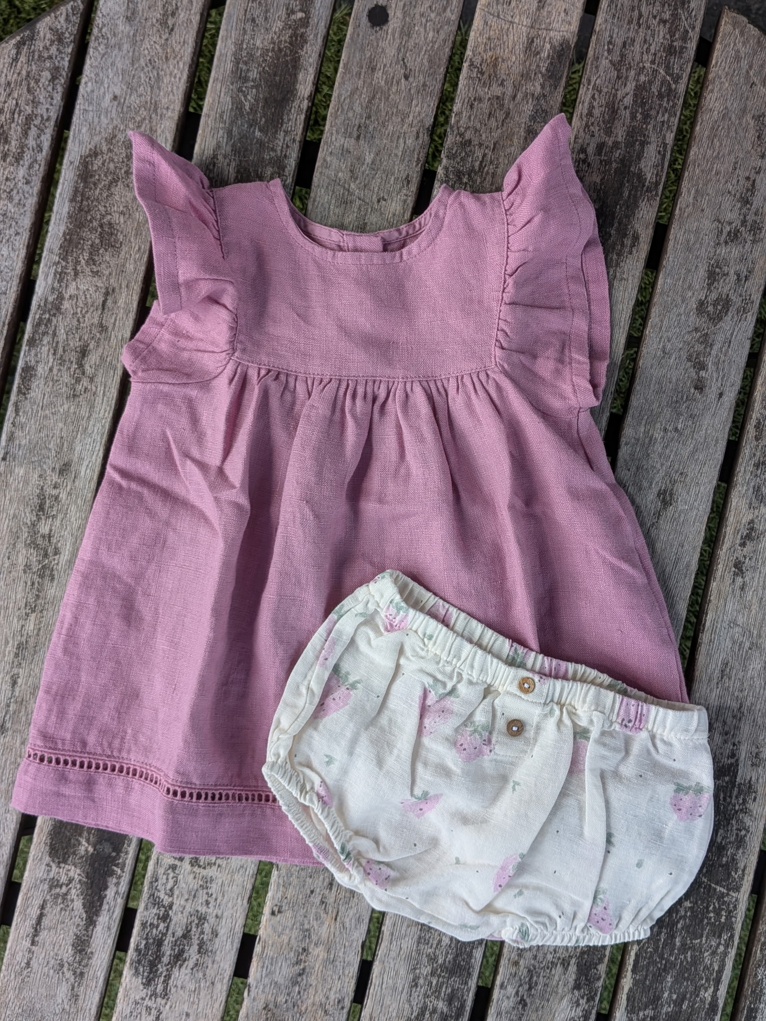 Play Up Hosana Organic Cotton Baby Sundress & Bloomer Set