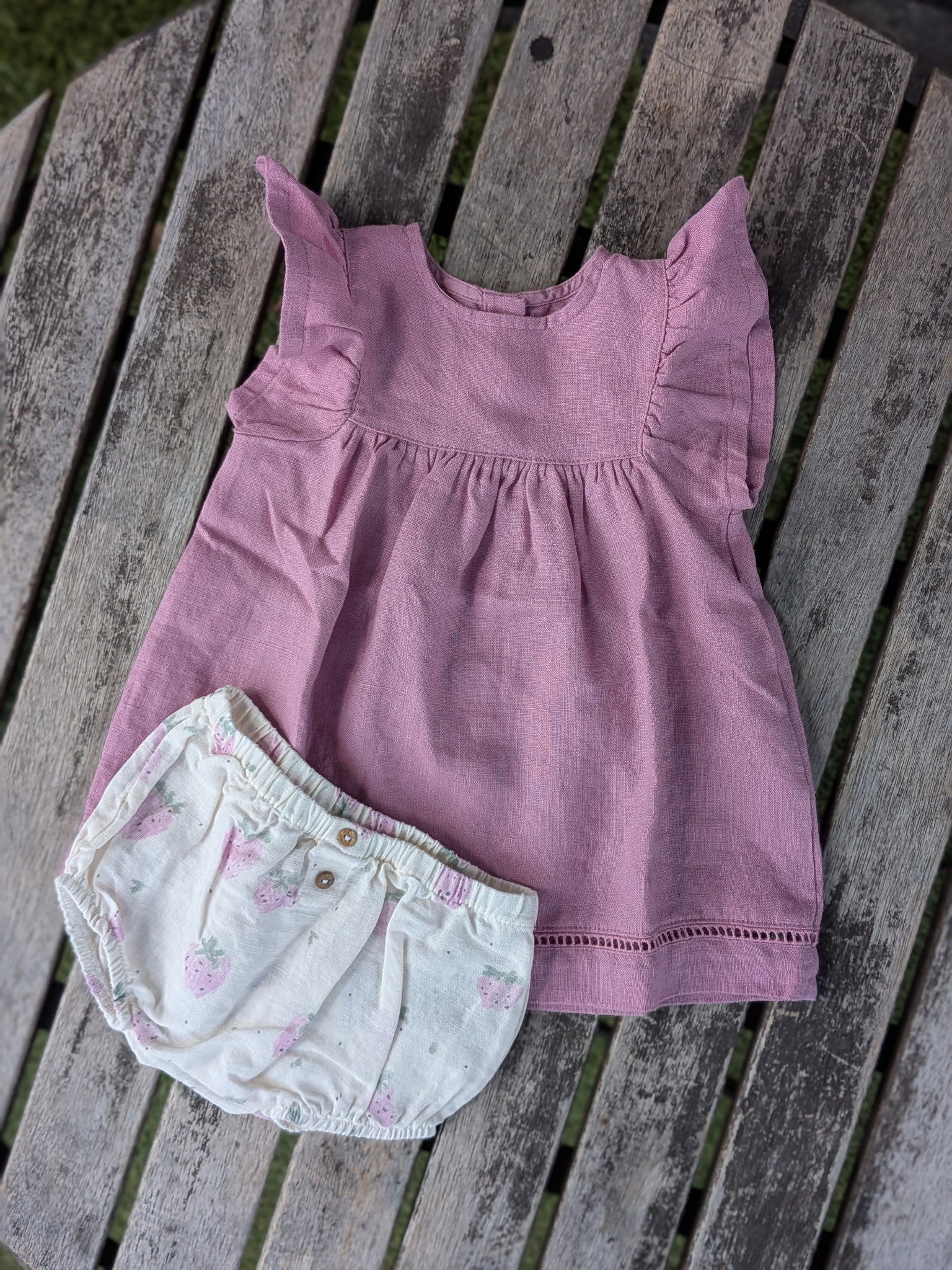 Play Up Hosana Organic Cotton Baby Sundress & Bloomer Set