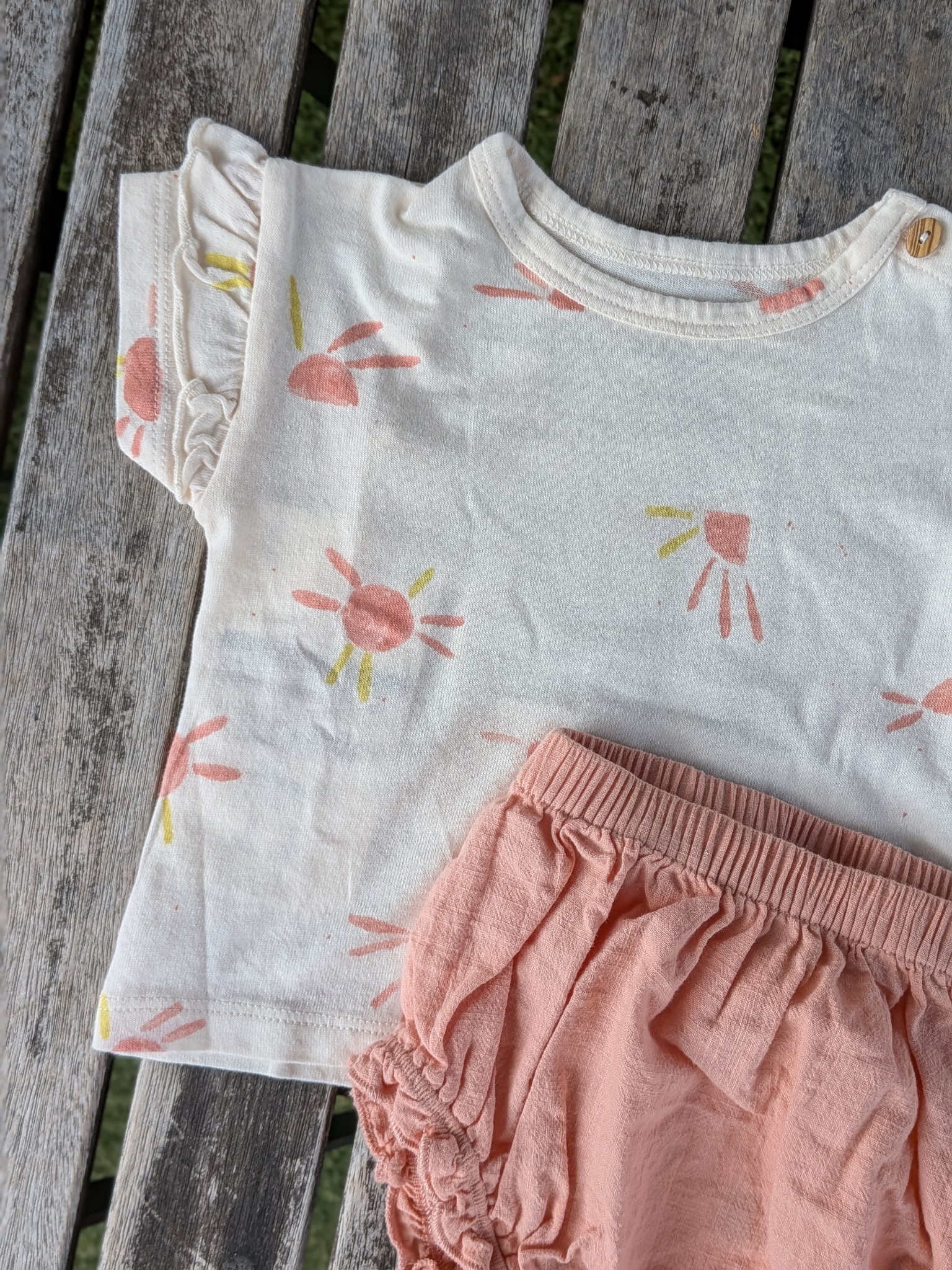 Play Up Sunny Side Organic Cotton Tee & Bloomer Set