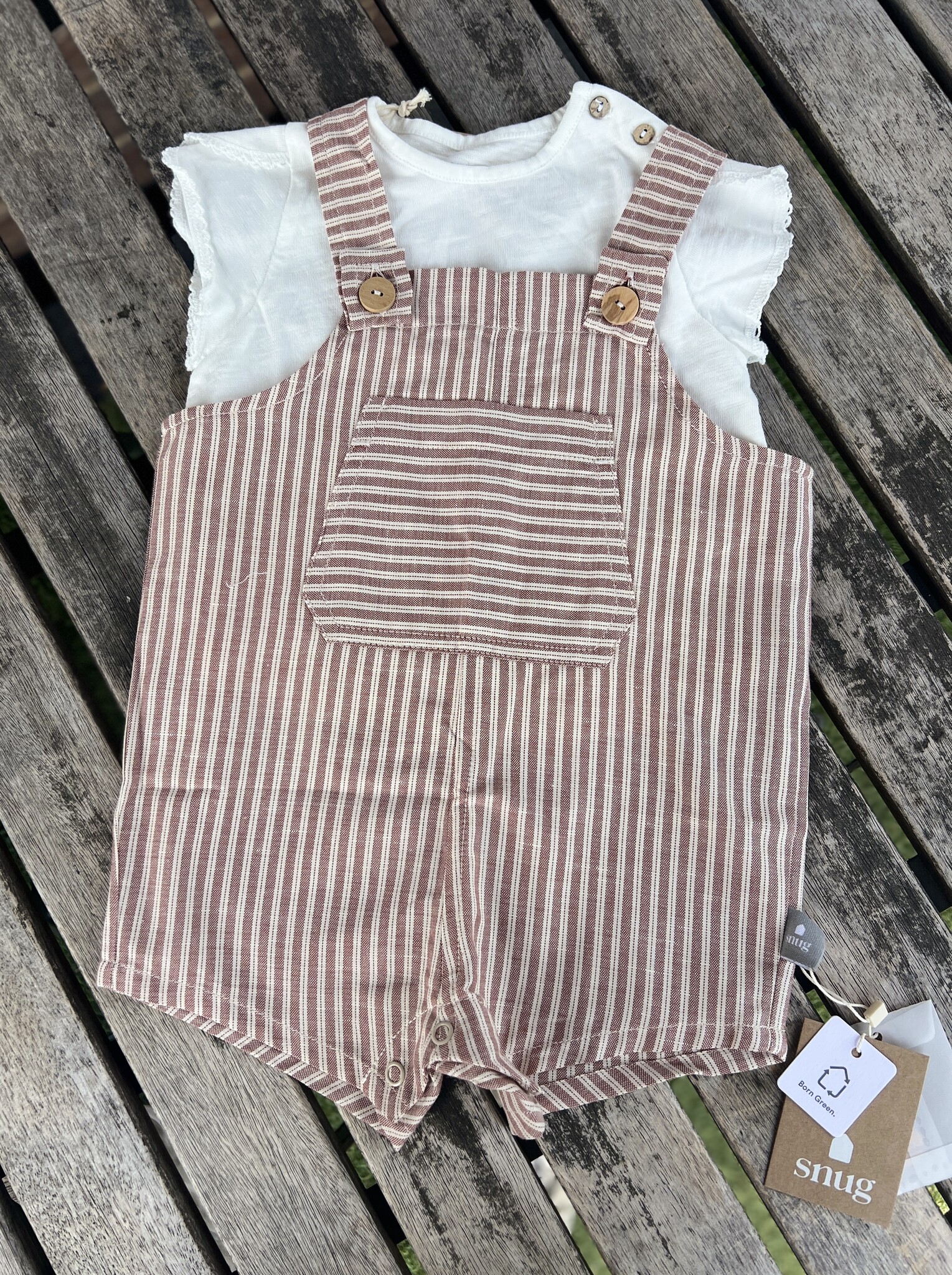 Snug Maggie Pencil Stripe Coverall & Tee Set