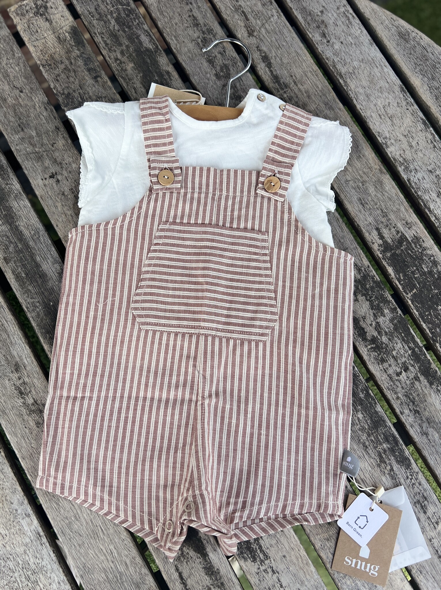 Snug Maggie Pencil Stripe Coverall & Tee Set