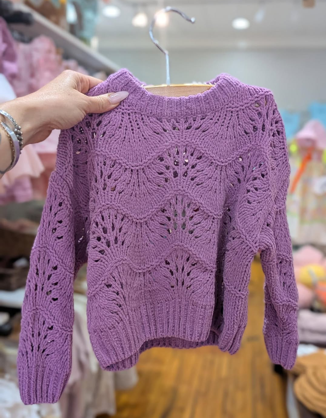 Babyface Breanna Pointelle Cardigan - Lilac
