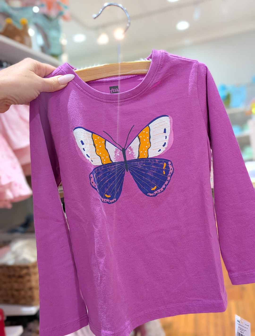 Tea Collection Beautiful Butterfly Graphic Tee - Mulberry