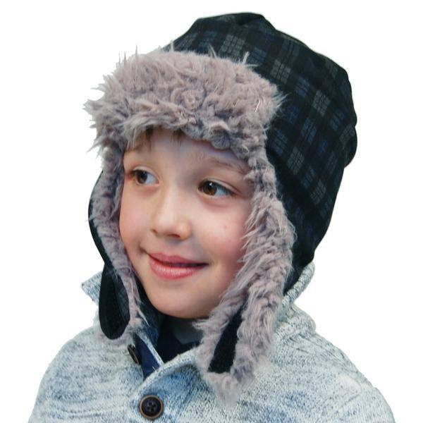 Puffin Gear Puffin Gear hat helmet arctic plaid navy 6-12 mths