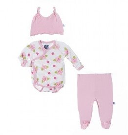 kickee pants Kickee pants ruffle kimono ladybug preemie