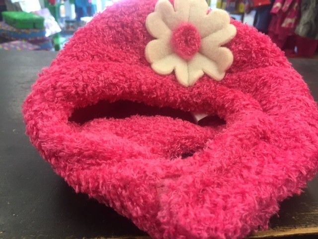 Puffin Gear Puffin Gear hat helmet dk pink/pink flower 0-6 m