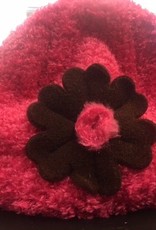 Puffin Gear Puffin Gear hat dk pink/brown flower 6-12 mths