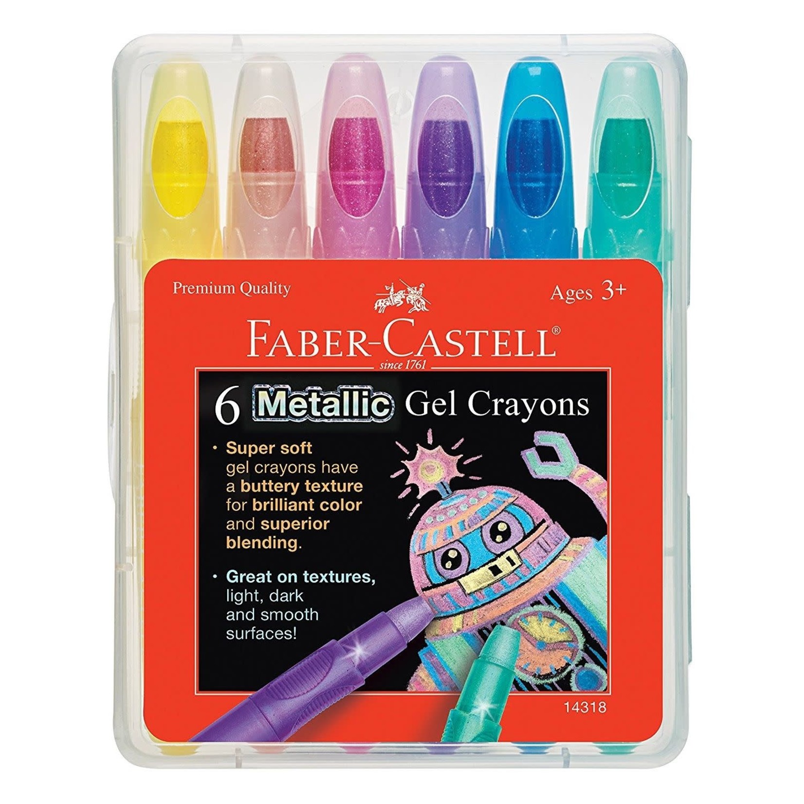 Faber-Castell Metallic Gel Crayons 6ct