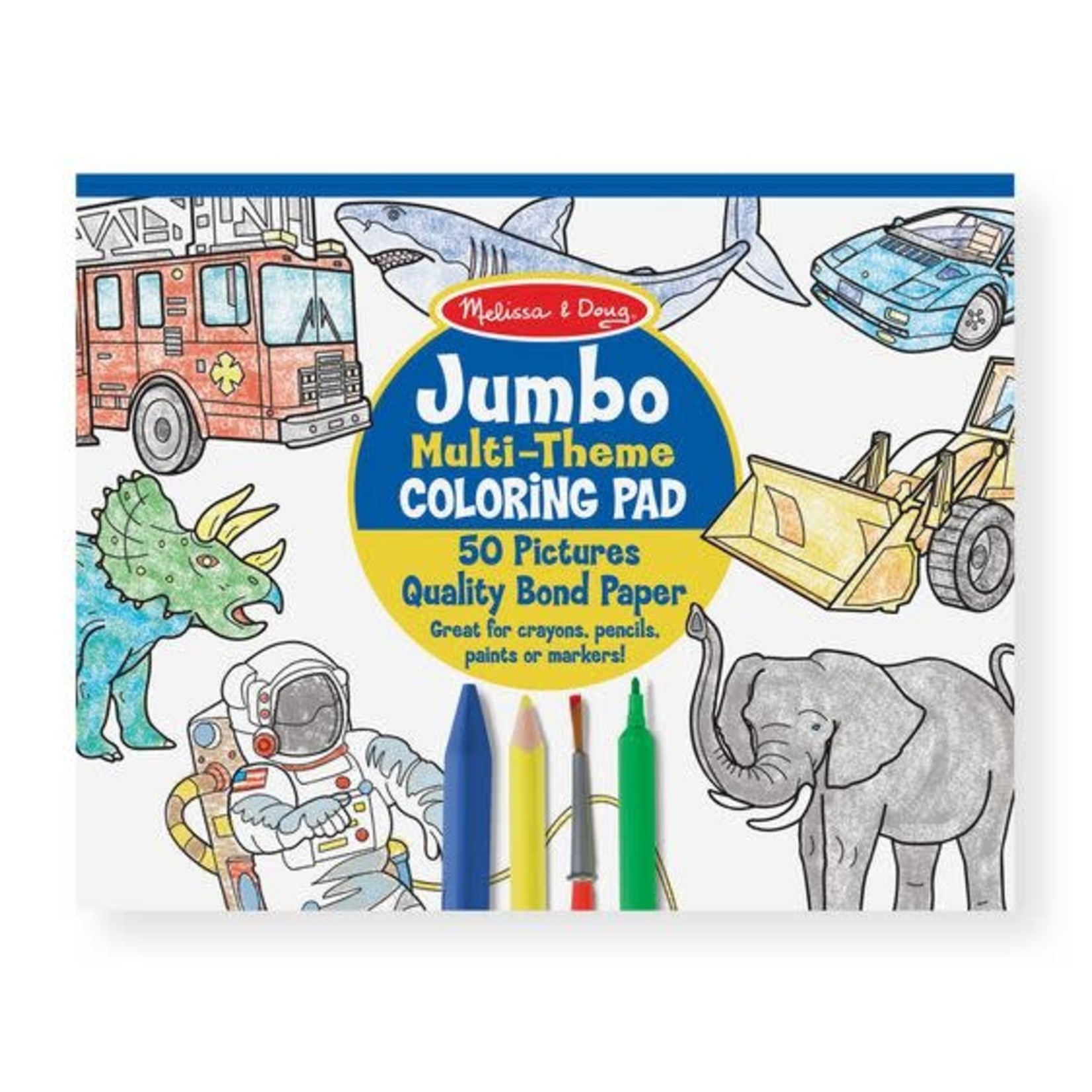 Melissa & Doug Jumbo Coloring Pad - Space, Sharks, Sports & More
