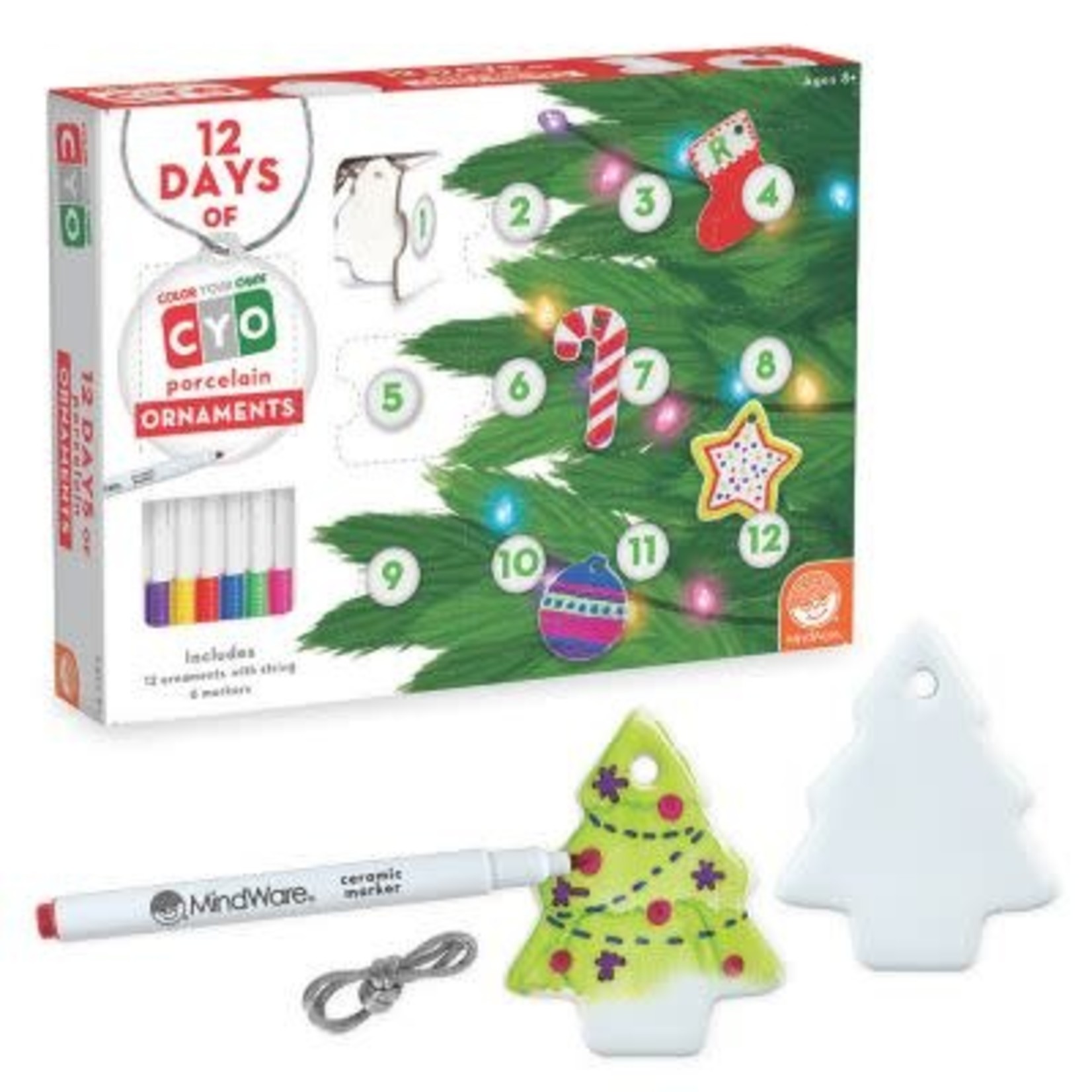 Mindware 12 Days Of Color-Your-Own Ornaments