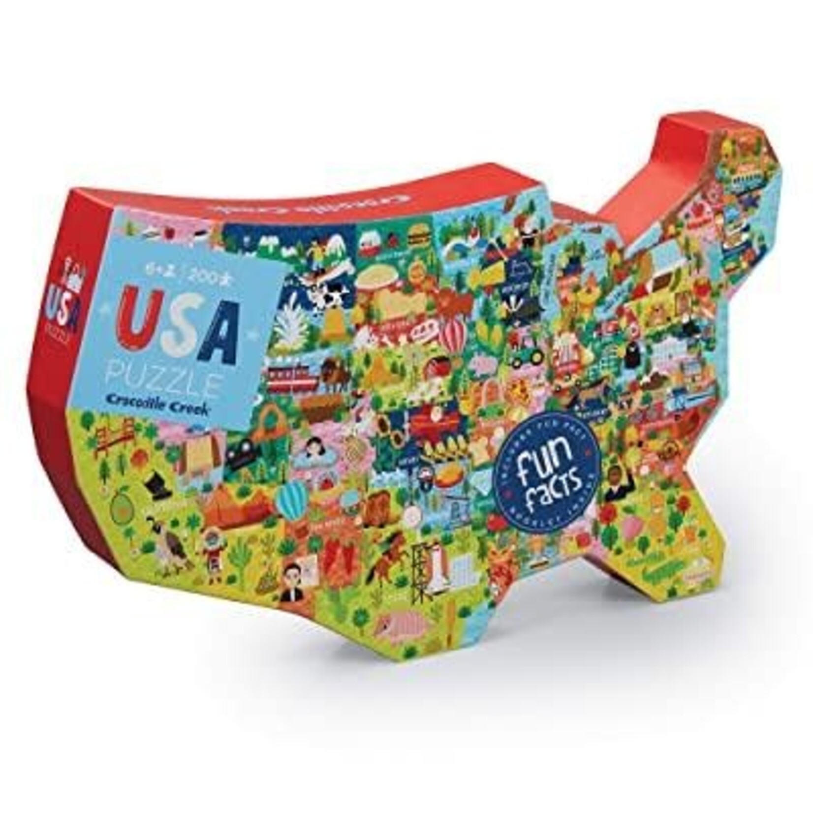 Crocodile Creek USA Shaped Puzzle - 200 pc