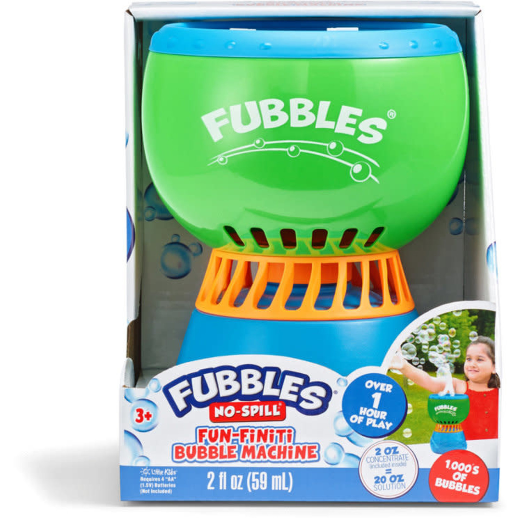 Little Kids Fubbles No-Spill Fun-Finiti Bubble Machine