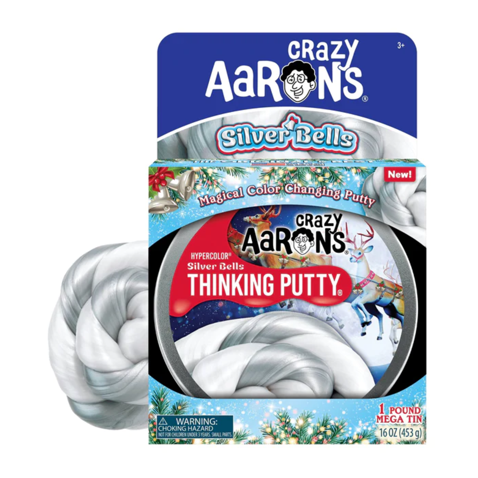 Crazy Aaron’s Thinking Putty - Silver Bells MEGA Tin