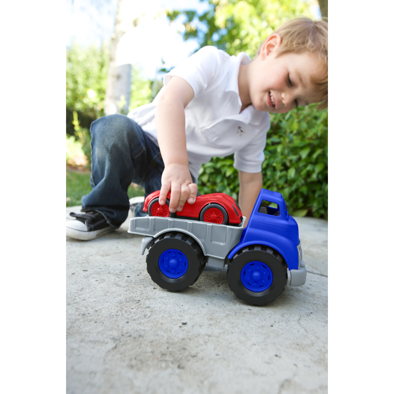 Green Toys Flatbed w/Red Race Car