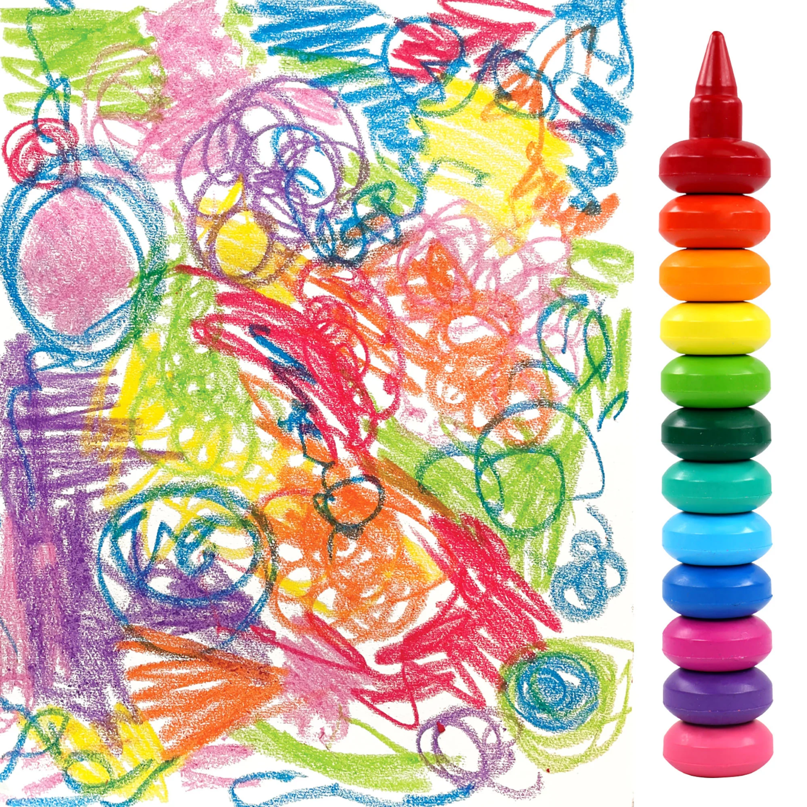 Bright Stripes 12 Finger Crayons