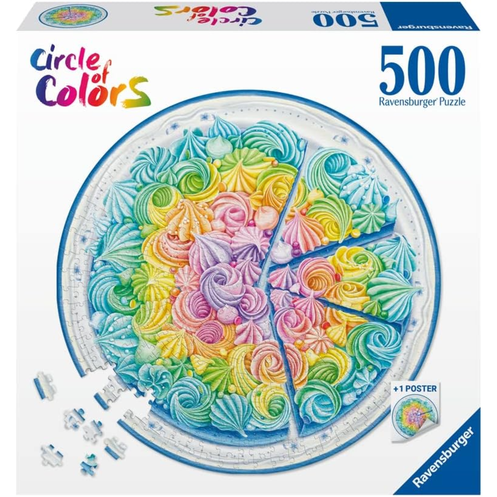Ravensburger Rainbow Cake  - 500 pc Round Puzzle