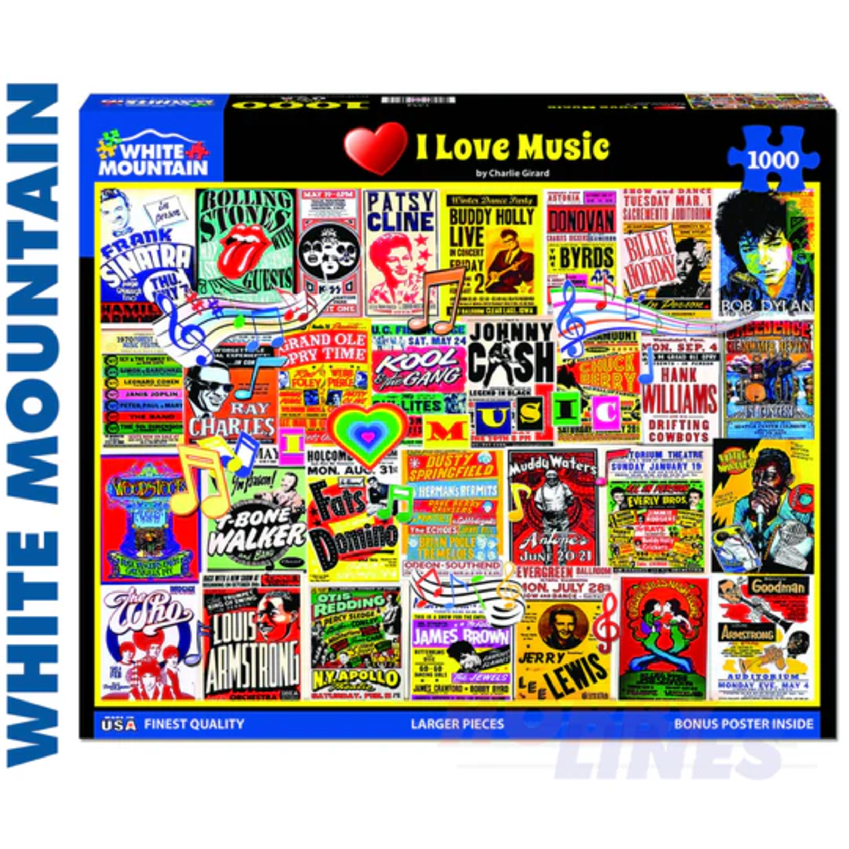 White Mountain Puzzles I ❤️ Music - 1000 pc
