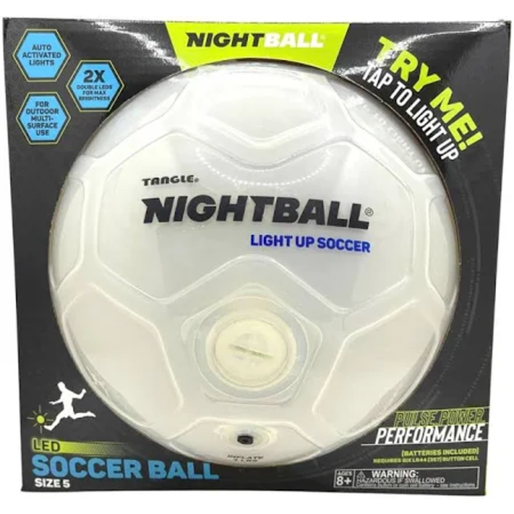 Tangle NightBall Soccer -  Pearl White