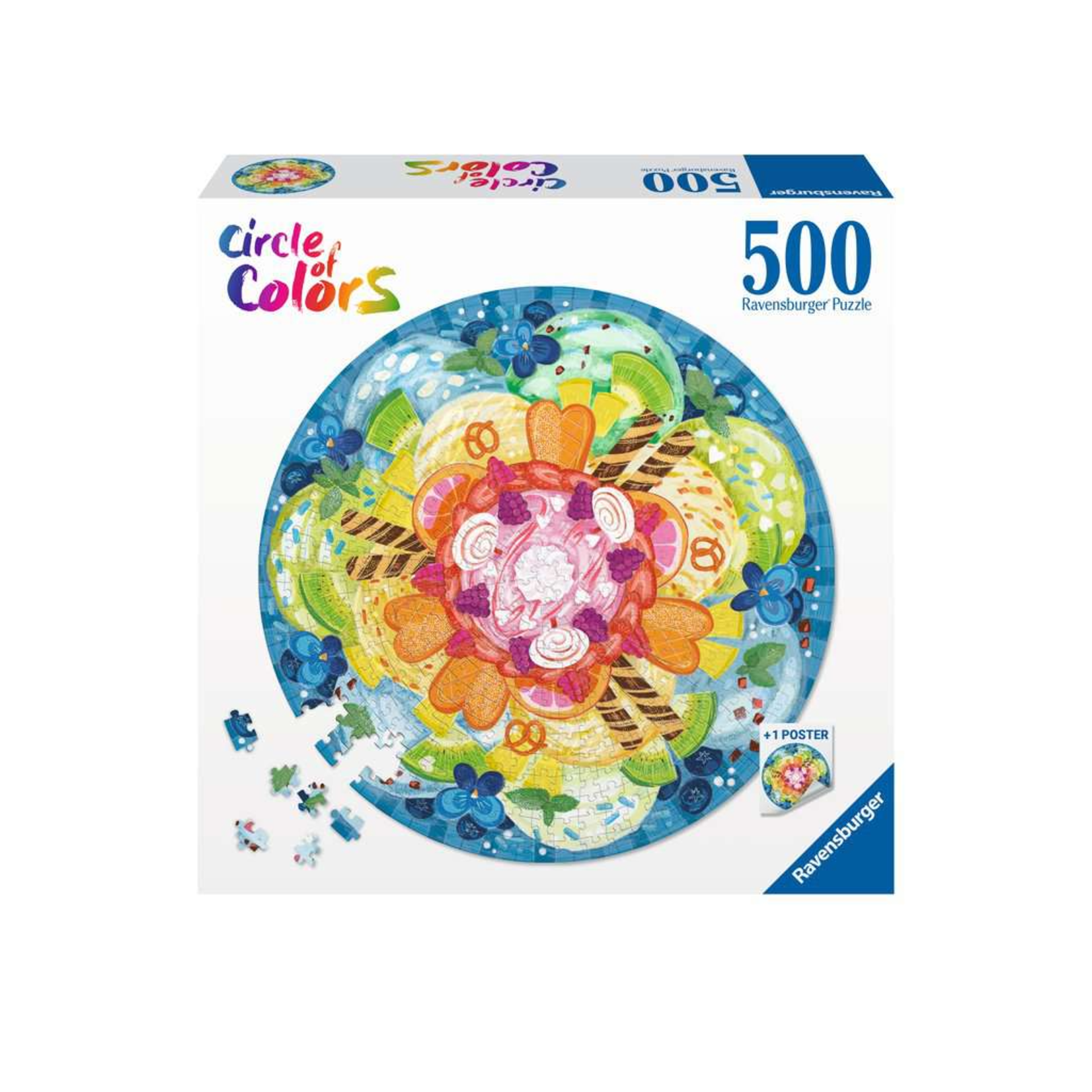 Ravensburger Ice Cream - 500 pc Round Puzzle