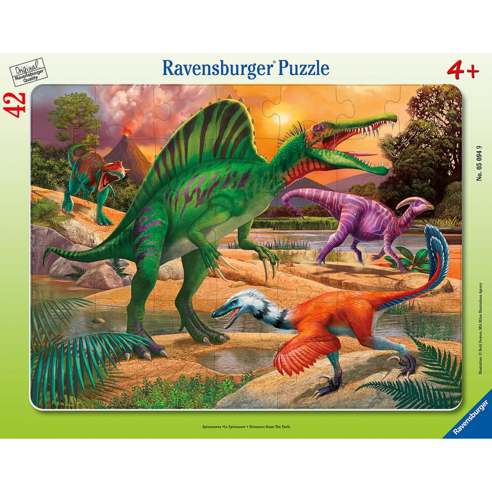 Ravensburger Dinosaurs Roam the Earth - 42 pc Frame Puzzle