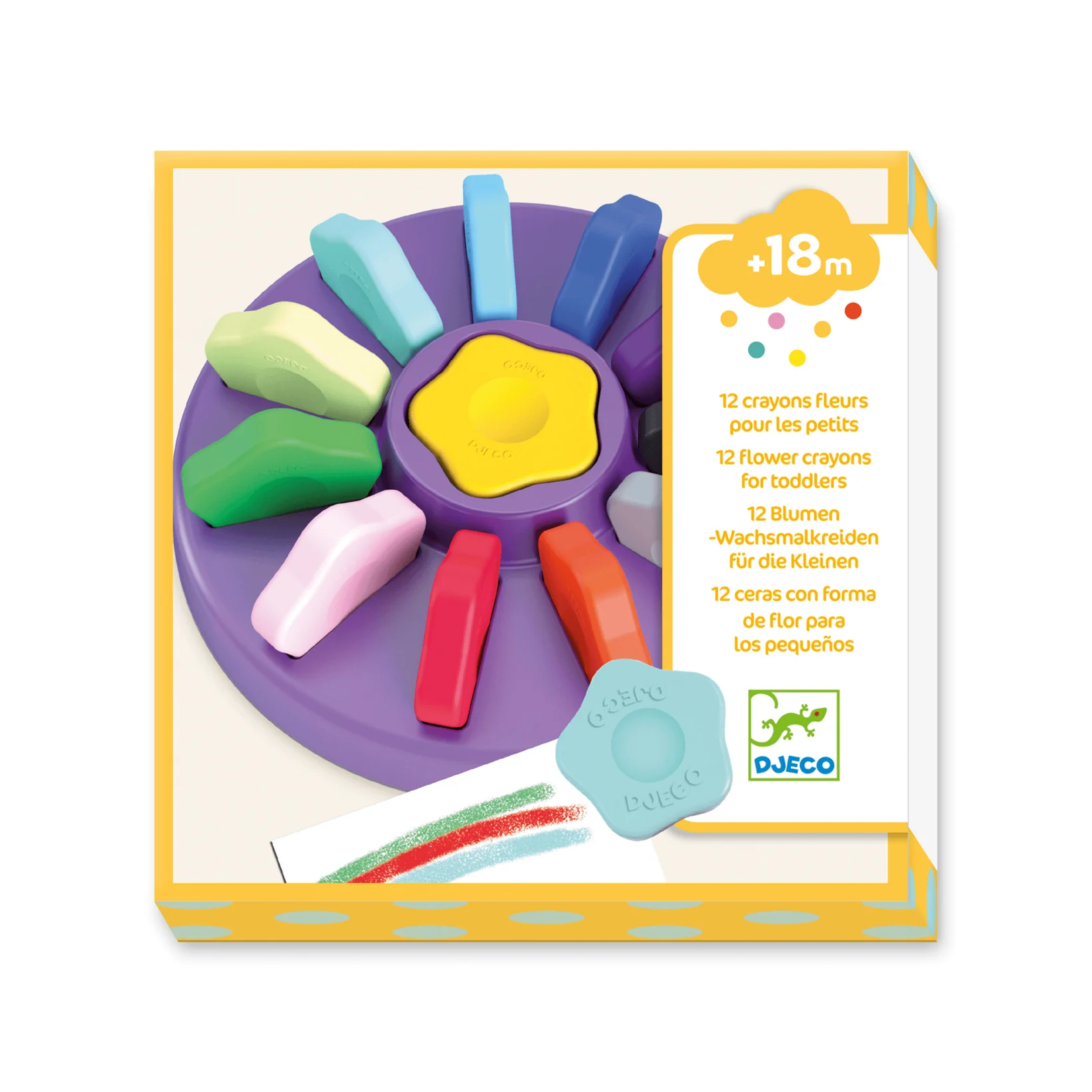 Djeco 12 Flower Crayons for Toddlers