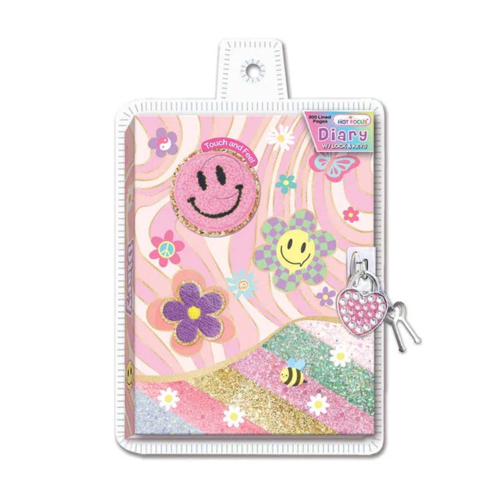Hot Focus Journal w/Key - Groovy Flower