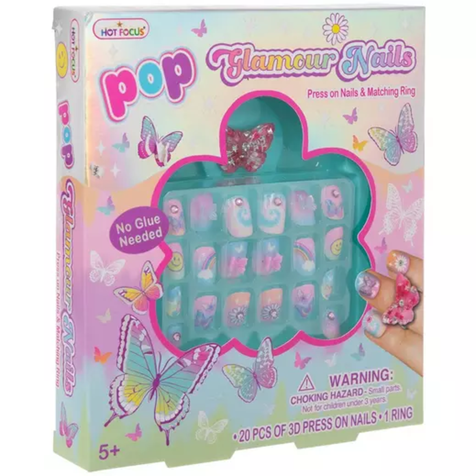 Hot Focus Glamour Nails - Pop Butterfly