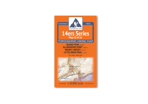 Outdoor Trail Maps 14er Series : Blanca | Ellingwood | Lindsey | Little Bear Map