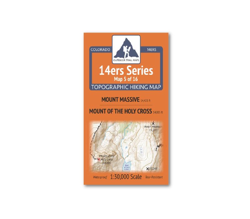 Outdoor Trail Maps 14er Series : Mount Massive | Mount of the Holy Cross Map