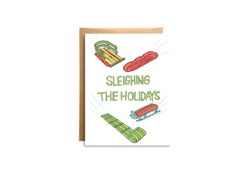 Wild Lettie Sleighing The Holidays Greeting Card