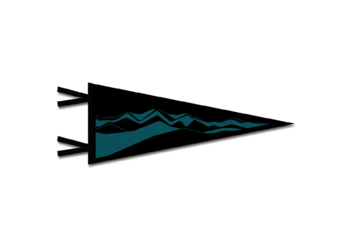 FERAL FERAL Mountains Felt Pennant Black | Teal