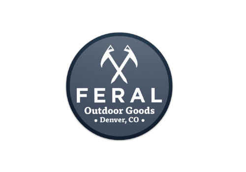 FERAL FERAL Outdoor Goods Round Sticker Blue