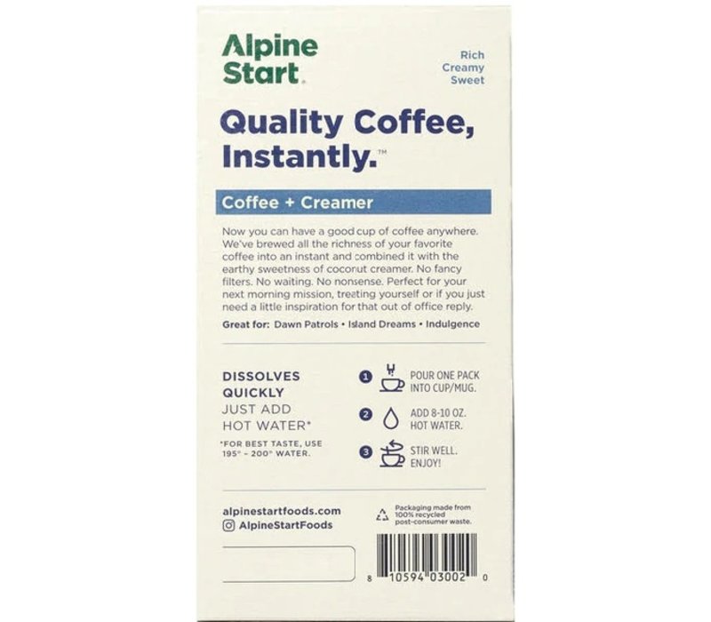 Alpine Start Instant Coffee + Creamer - 5 Pack