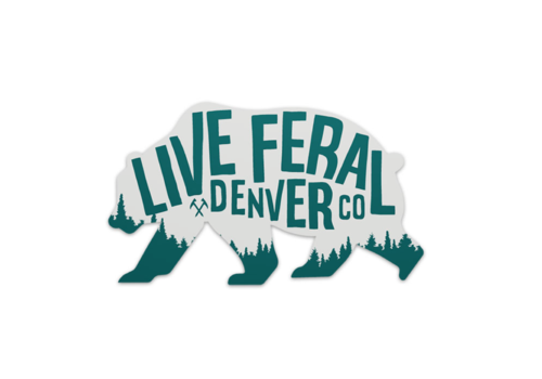 FERAL FERAL Live FERAL Bear Sticker Green | Grey