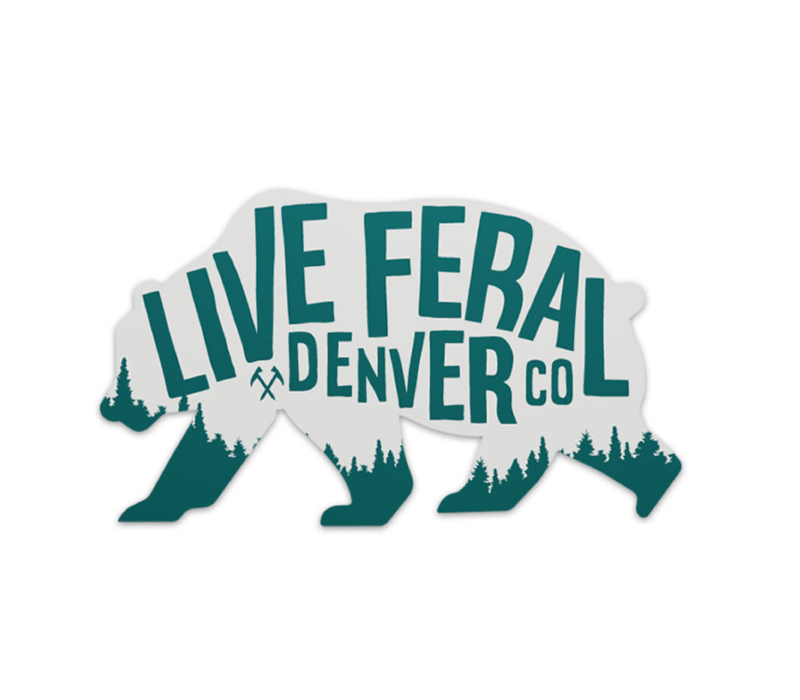 FERAL Live FERAL Bear Sticker Green | Grey