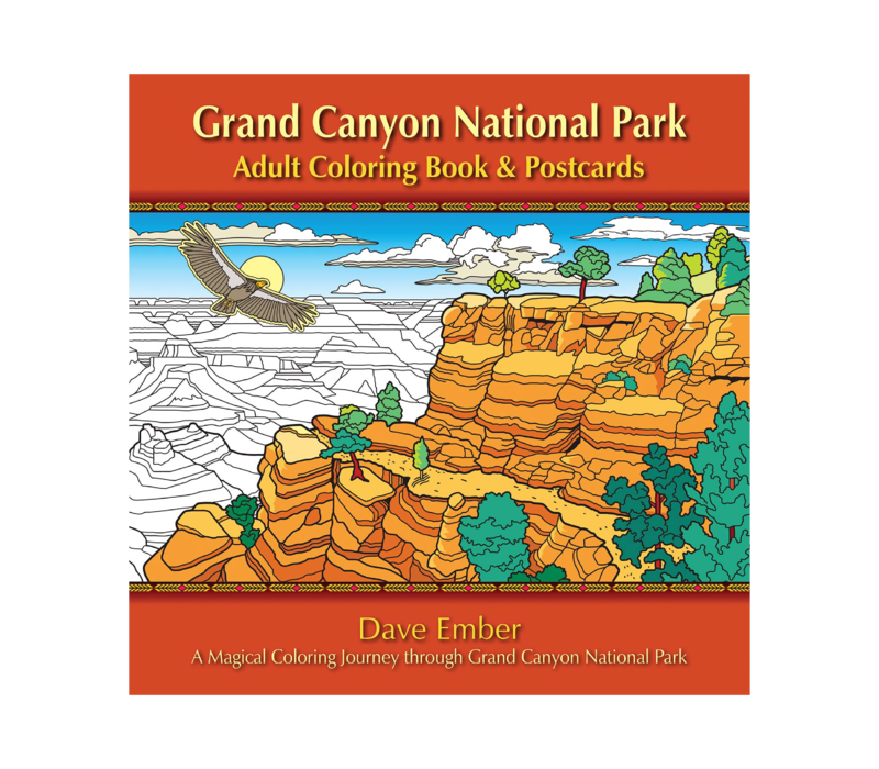 Grand Canyon National Park Adult Coloring Book & Postcards