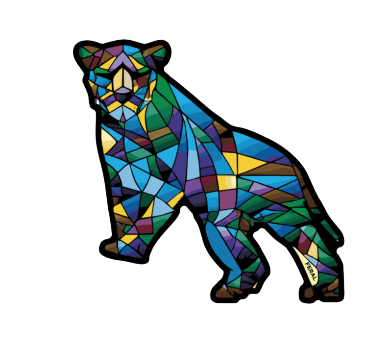 FERAL Glass Cougar Sticker