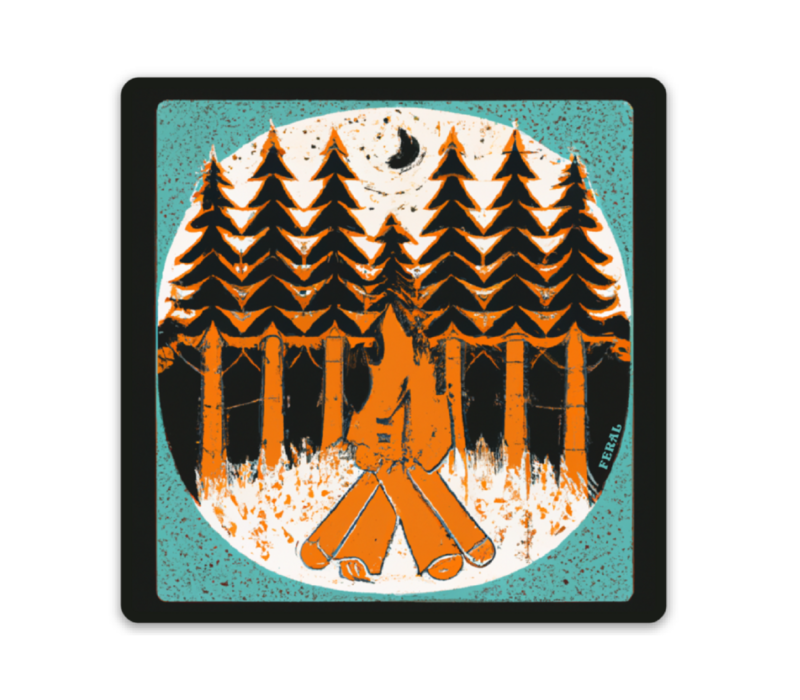 FERAL Orange | Teal Campfire Sticker