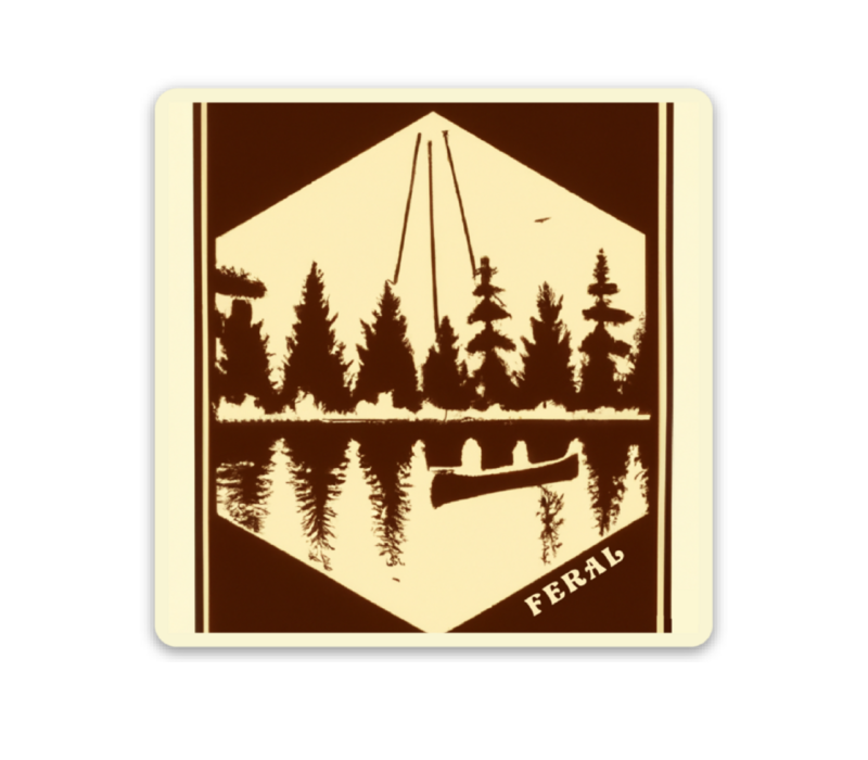 FERAL Vintage Canoe Brown | Cream Sticker