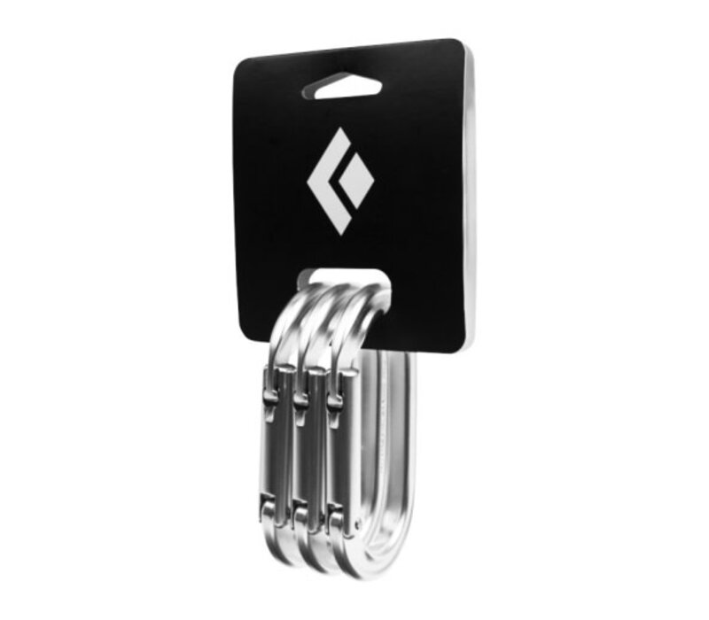 Black Diamond Oval Keylock Carabiners 3-Pack