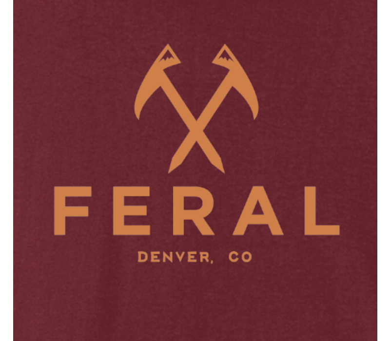 FERAL Denver Logo Long Sleeve Tee Maroon | Burnt Orange