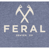 FERAL Denver Unisex Logo Crew Sweatshirt - Heather Denim | Oatmeal