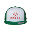 FERAL FERAL Logo Flat Bill Embroidered Hat 6006 Kelly | White | Poinsettia