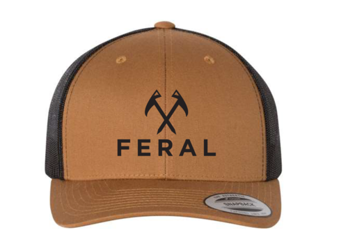 FERAL FERAL Logo Low Profile Embroidered Hat 6606 Caramel | Black