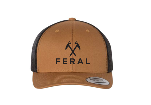 FERAL FERAL Logo Low Profile Embroidered Hat 6606 Caramel | Black