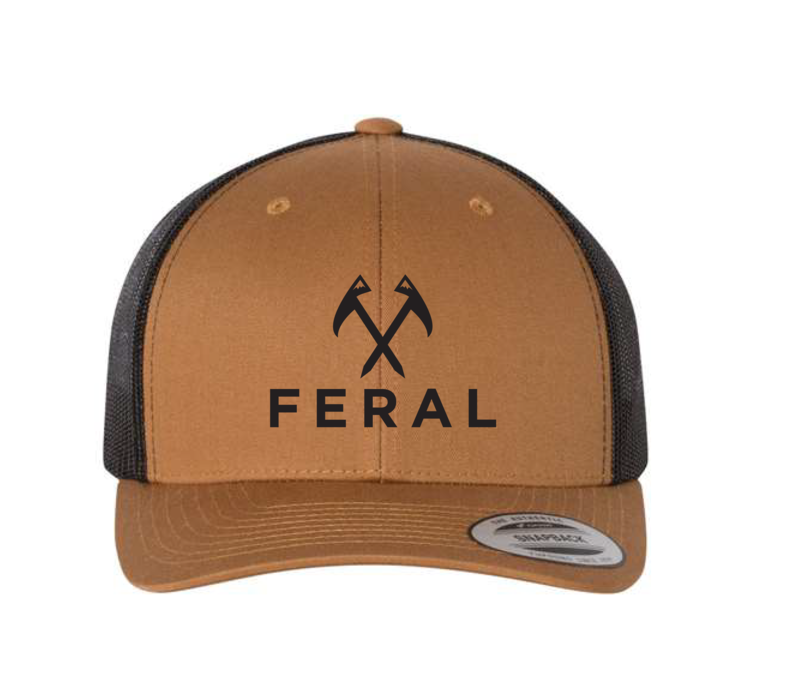 FERAL Logo Low Profile Embroidered Hat 6606 Caramel | Black