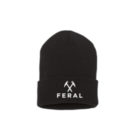 FERAL Classic Cuffed Logo Beanie Black | White