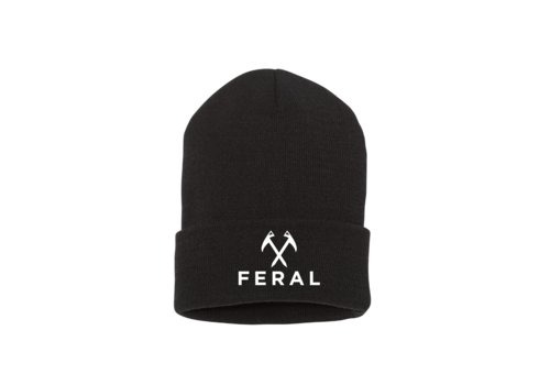 FERAL FERAL Classic Cuffed Logo Beanie Black | White