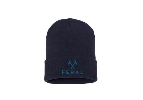 FERAL FERAL Classic Cuffed Logo Beanie Navy | Crater